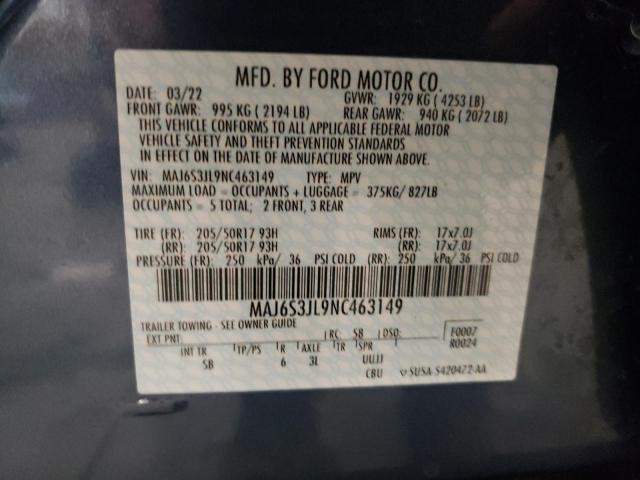 Photo 10 from auction – 2022 FORD ECOSPORT S with VIN MAJ6S3JL9NC463149