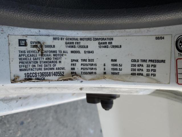 Photo 10 from auction – 2005 CHEVROLET COLORADO with VIN 1GCCS136558140552