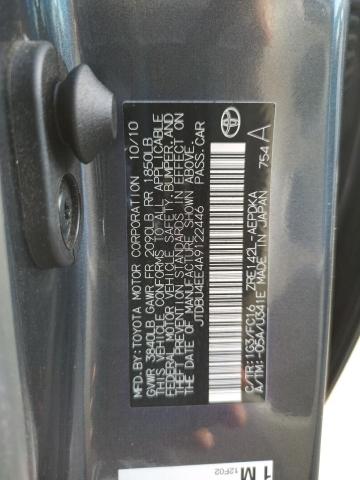 Photo 10 from auction – 2010 TOYOTA COROLLA BA with VIN JTDBU4EE4A9122446