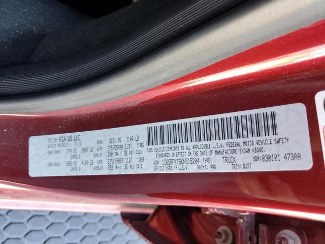 Photo 10 from auction – 2019 RAM 1500 LONGH with VIN 1C6SRFKT6KN515204