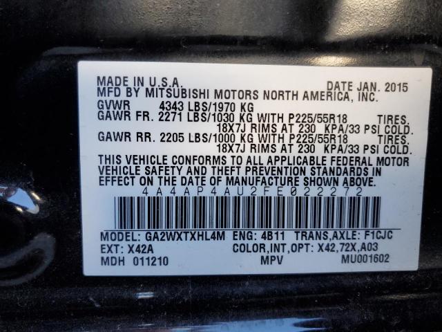 Фото 10 с аукциона – 2015 MITSUBISHI OUTLANDER с VIN 4A4AP4AU2FE022272
