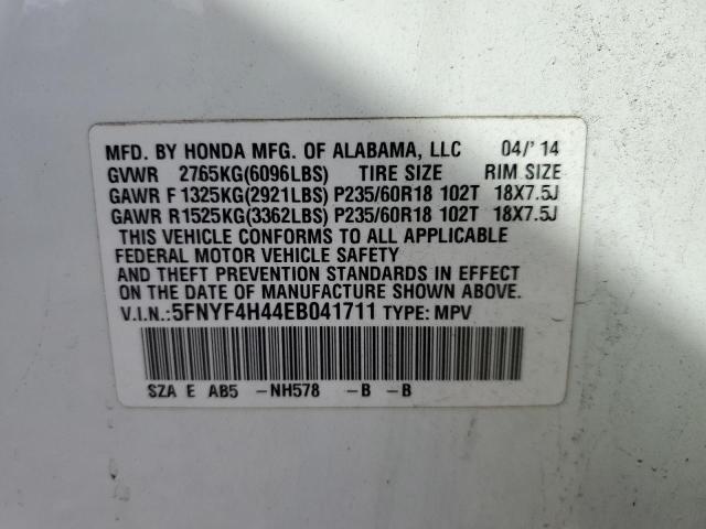 Photo 10 from auction – 2014 HONDA PILOT EX with VIN 5FNYF4H44EB041711