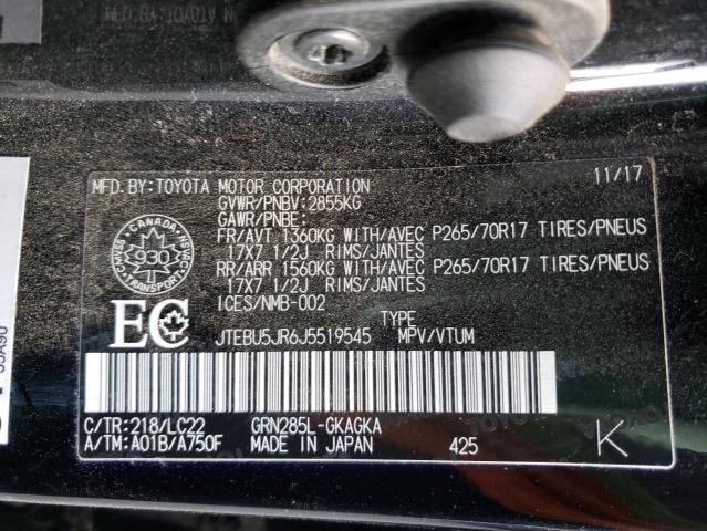 Photo 10 from auction – 2018 TOYOTA 4RUNNER SR with VIN JTEBU5JR6J5519545