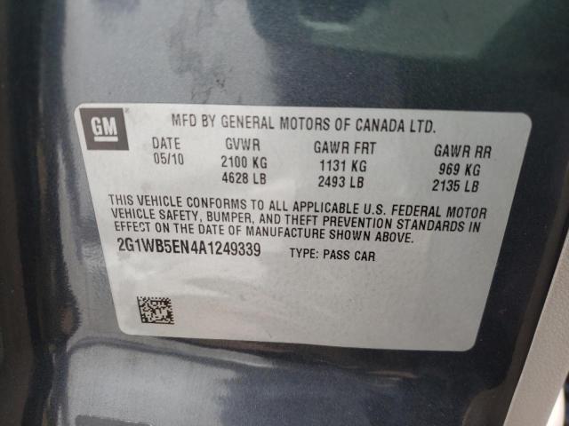 Photo 10 from auction – 2010 CHEVROLET IMPALA LT with VIN 2G1WB5EN4A1249339