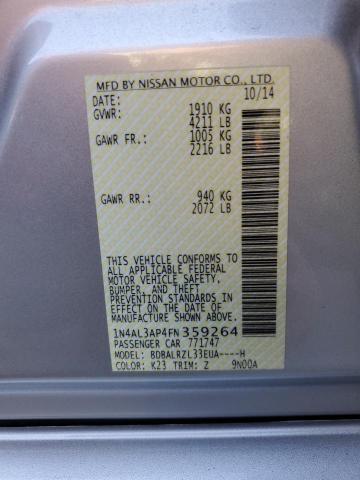 Photo 10 from auction – 2015 NISSAN ALTIMA 2.5 with VIN 1N4AL3AP4FN359264
