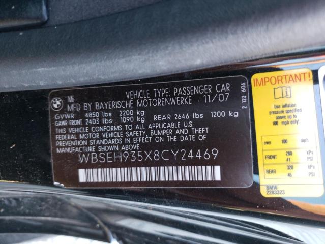 Photo 10 from auction – 2008 BMW M6 with VIN WBSEH935X8CY24469