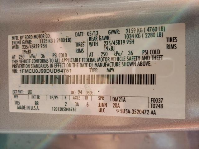 Photo 10 from auction – 2013 FORD ESCAPE TIT with VIN 1FMCU0J99DUD64751