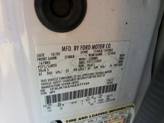 Photo 10 from auction – 2010 FORD EXPEDITION with VIN 1FMJK1K51AEA71124