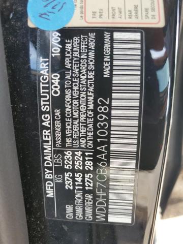 Photo 10 from auction – 2010 MERCEDES-BENZ E 550 with VIN WDDHF7CB6AA103982