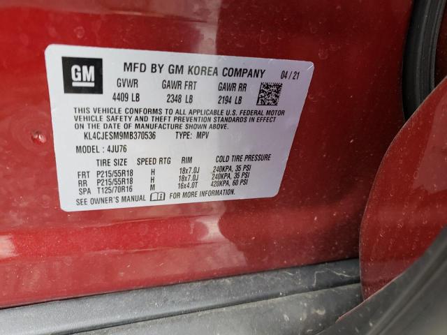Photo 10 from auction – 2021 BUICK ENCORE PRE with VIN KL4CJESM9MB370536