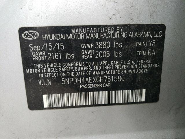 Photo 10 from auction – 2016 HYUNDAI ELANTRA SE with VIN 5NPDH4AEXGH761580