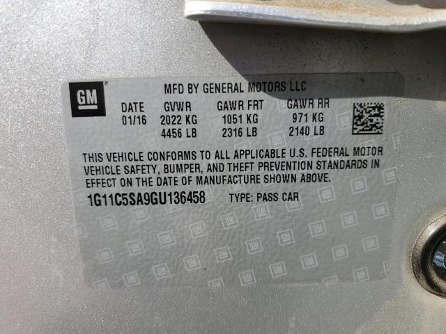 Photo 10 from auction – 2016 CHEVROLET MALIBU LIM with VIN 1G11C5SA9GU136458