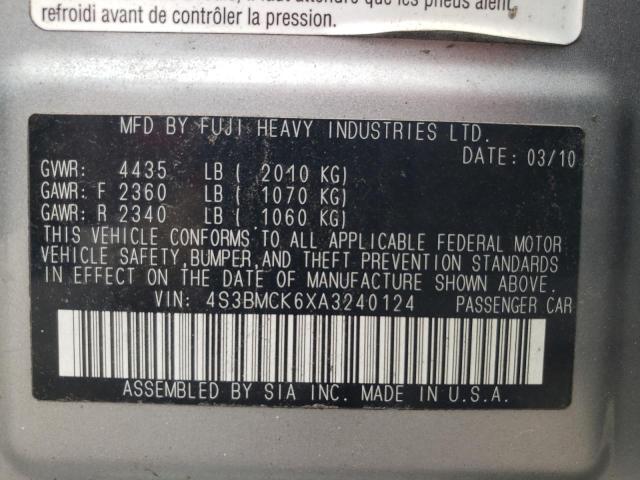Photo 10 from auction – 2010 SUBARU LEGACY 2.5 with VIN 4S3BMCK6XA3240124