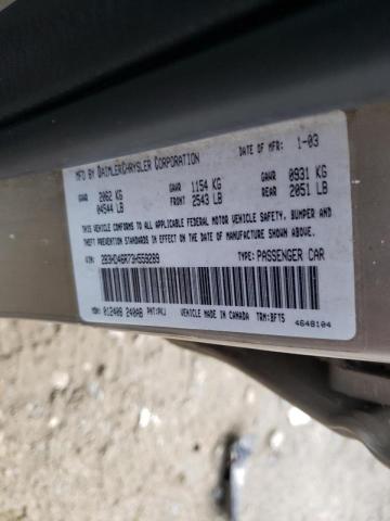 Photo 10 from auction – 2003 DODGE INTREPID S with VIN 2B3HD46R73H559289