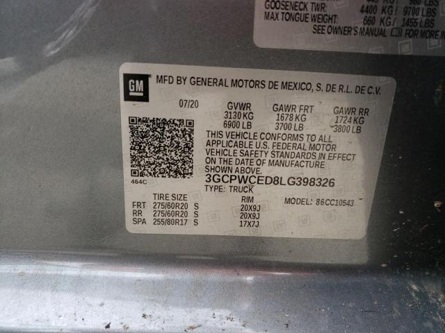 Photo 10 from auction – 2020 CHEVROLET SILVERADO with VIN 3GCPWCED8LG398326