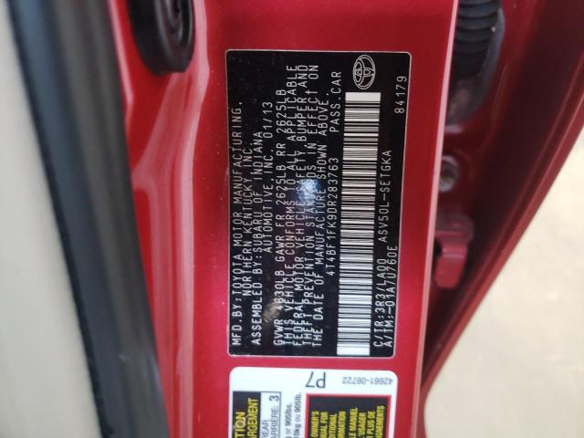 Photo 10 from auction – 2013 TOYOTA CAMRY L with VIN 4T4BF1FK9DR283763