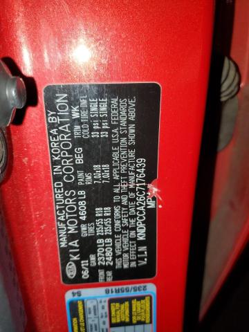 Photo 10 from auction – 2012 KIA SPORTAGE E with VIN KNDPCCA26C7176439