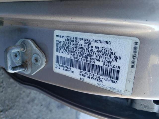 Photo 10 from auction – 2001 TOYOTA COROLLA CE with VIN 2T1BR12E01C395995