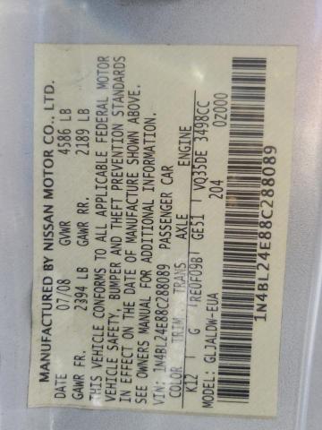Photo 10 from auction – 2008 NISSAN ALTIMA 3.5 with VIN 1N4BL24E88C288089