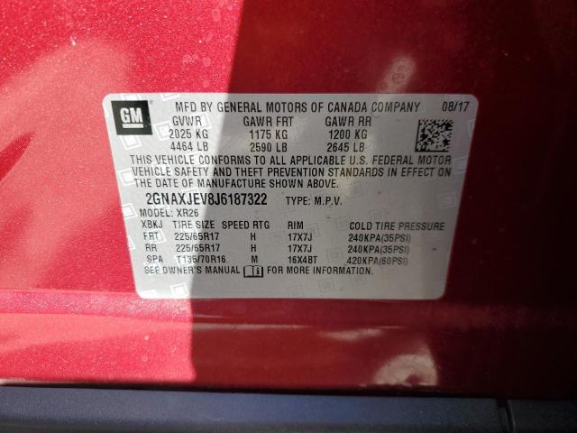 Photo 10 from auction – 2018 CHEVROLET EQUINOX LT with VIN 2GNAXJEV8J6187322