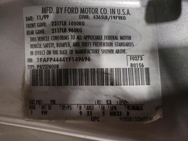 Photo 10 from auction – 2000 FORD MUSTANG with VIN 1FAFP4444YF149696