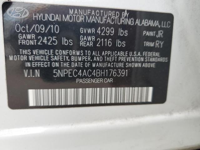 Photo 10 from auction – 2011 HYUNDAI SONATA SE with VIN 5NPEC4AC4BH176391