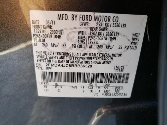 Photo 10 from auction – 2011 FORD EDGE SEL with VIN 2FMDK4JC6BBB36528