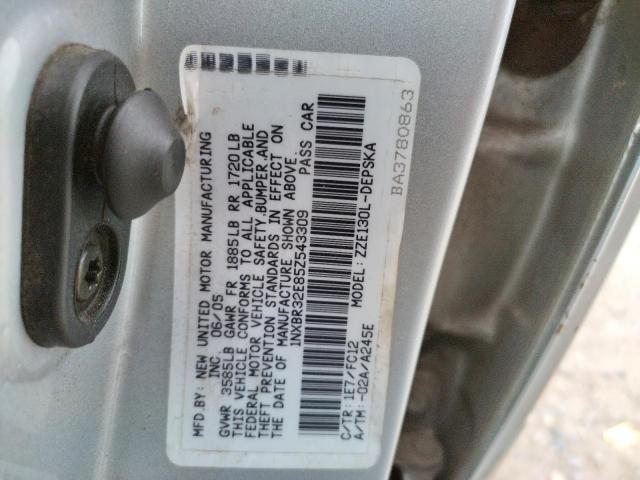 Photo 10 from auction – 2005 TOYOTA COROLLA CE with VIN 1NXBR32E85Z543309