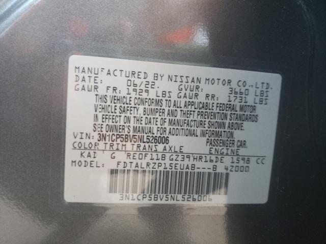 Photo 10 from auction – 2022 NISSAN KICKS S with VIN 3N1CP5BV5NL526006