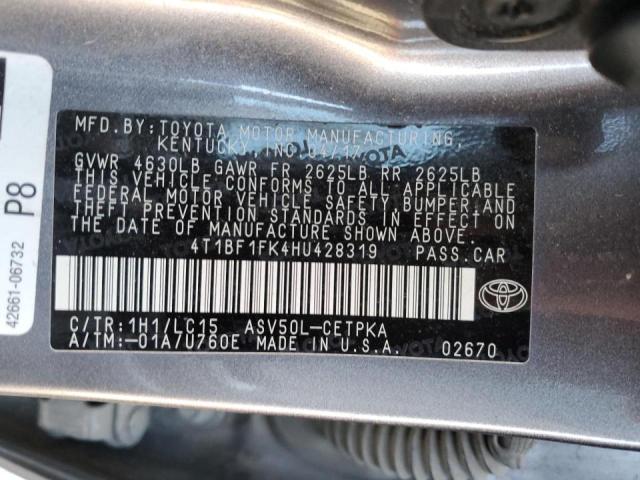 Photo 10 from auction – 2017 TOYOTA CAMRY LE with VIN 4T1BF1FK4HU428319