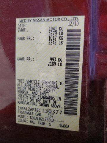 Photo 10 from auction – 2011 NISSAN ALTIMA BAS with VIN 1N4AL2AP1BC130377