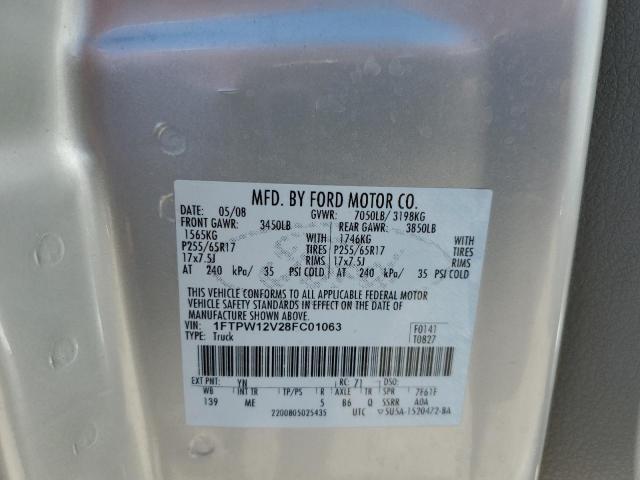 Photo 10 from auction – 2008 FORD F150 SUPER with VIN 1FTPW12V28FC01063