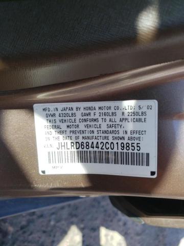 Photo 10 from auction – 2002 HONDA CR-V LX with VIN JHLRD68442C019855