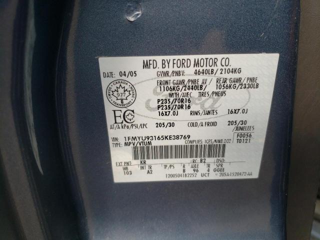 Photo 10 from auction – 2005 FORD ESCAPE XLT with VIN 1FMYU93165KE38769