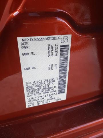 Photo 10 from auction – 2019 NISSAN ALTIMA SR with VIN 1N4BL4CV7KC176422