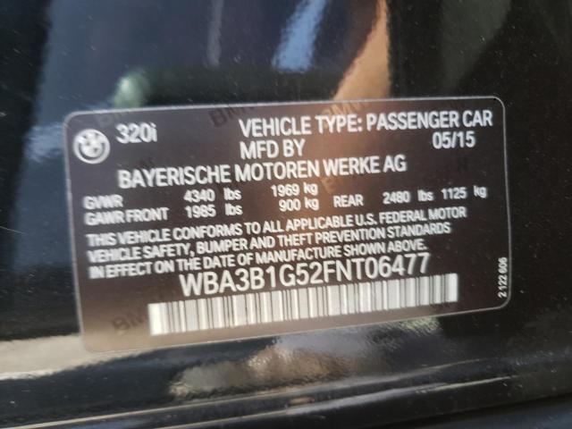 Photo 10 from auction – 2015 BMW 320 I with VIN WBA3B1G52FNT06477