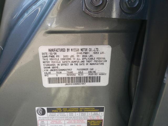 Photo 10 from auction – 2006 INFINITI M45 BASE with VIN JNKBY01E86M207957
