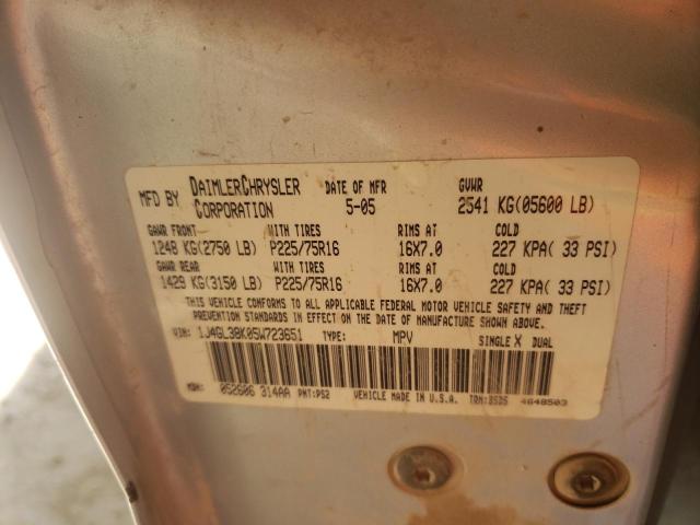 Photo 10 from auction – 2005 JEEP LIBERTY RE with VIN 1J4GL38K05W723651