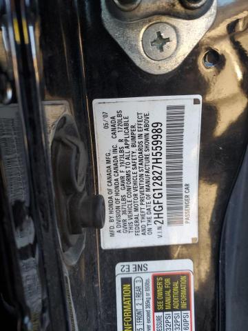 Photo 10 from auction – 2007 HONDA CIVIC EX with VIN 2HGFG12827H559989
