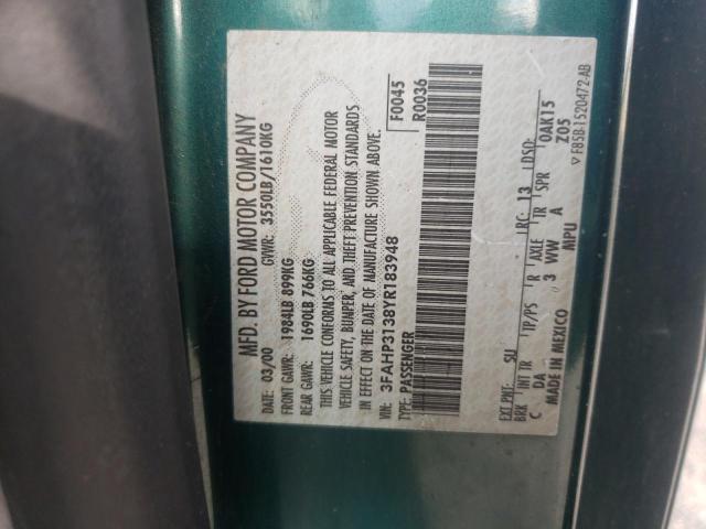 Photo 10 from auction – 2000 FORD FOCUS ZX3 with VIN 3FAHP3138YR183948