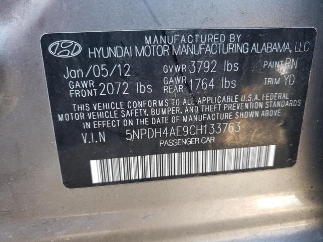 Photo 10 from auction – 2012 HYUNDAI ELANTRA GL with VIN 5NPDH4AE9CH133763