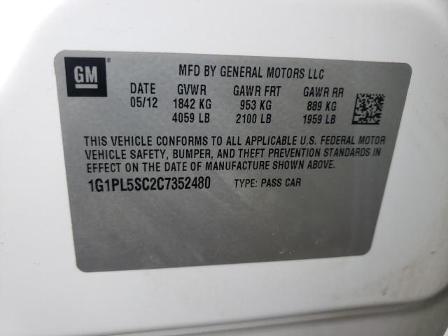 Photo 10 from auction – 2012 CHEVROLET CRUZE LT with VIN 1G1PL5SC2C7352480