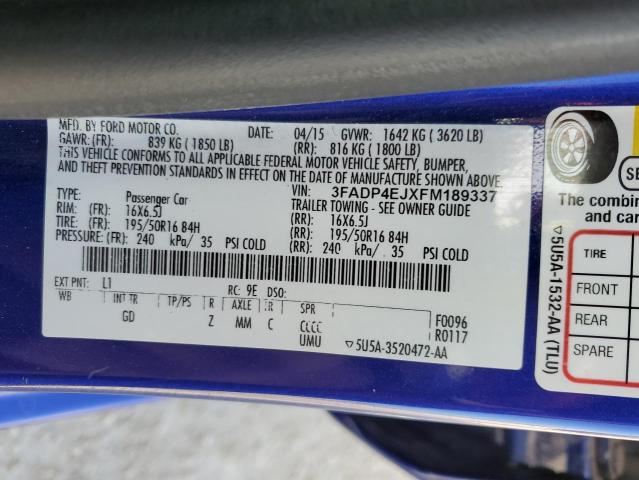 Photo 10 from auction – 2015 FORD FIESTA SE with VIN 3FADP4EJXFM189337
