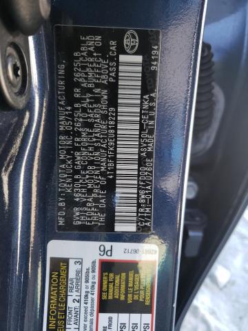 Photo 10 from auction – 2014 TOYOTA CAMRY L with VIN 4T1BF1FK9EU818229