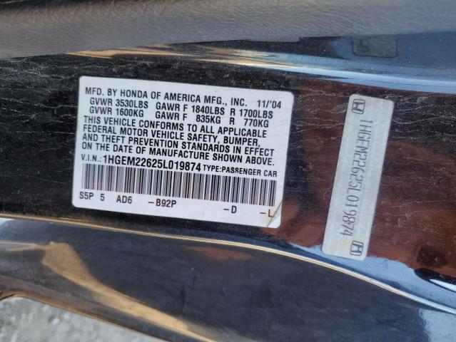 Photo 10 from auction – 2005 HONDA CIVIC LX with VIN 1HGEM22625L019874