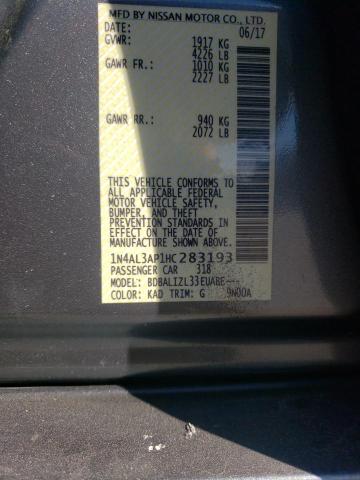 Photo 10 from auction – 2017 NISSAN ALTIMA 2.5 with VIN 1N4AL3AP1HC283193