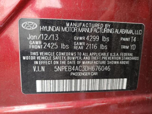 Photo 10 from auction – 2013 HYUNDAI SONATA GLS with VIN 5NPEB4AC3DH676046