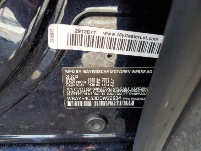 Photo 10 from auction – 2013 BMW 740 LI with VIN WBAYE4C53DDW22834