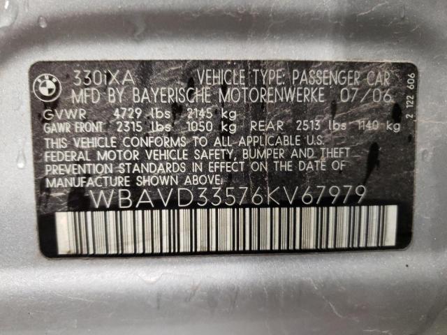 Фото 10 с аукциона – 2006 BMW 330 XI с VIN WBAVD33576KV67979