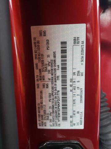Photo 10 from auction – 2019 FORD F150 SUPER with VIN 1FTEW1EP8KFD31778